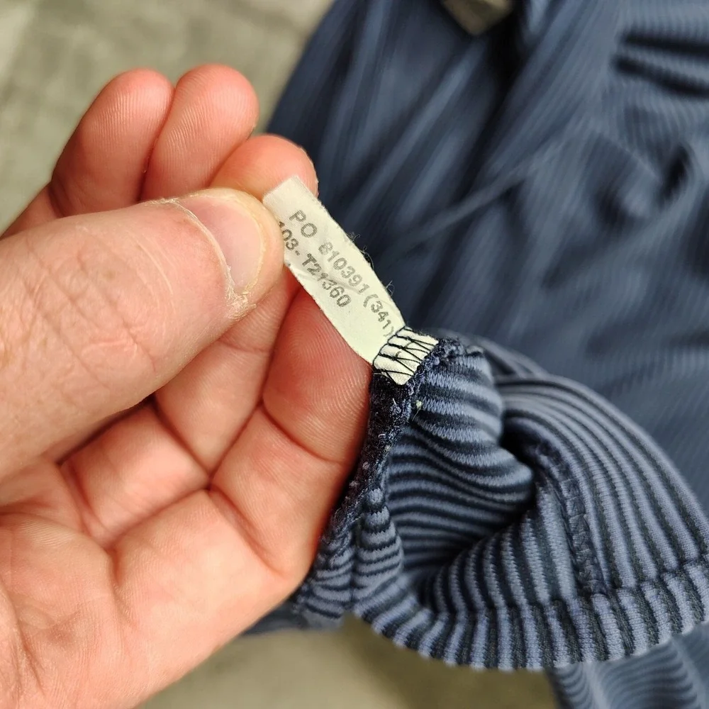 Tommy Bahama Polo Shirt Mens XL Blue‎ Ribbed Long Sleeve Marlin Logo Knit